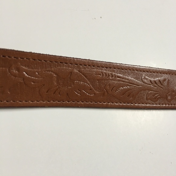 BANANA REPUBLIC Brown Embossed Leather Belt - Picture 6 of 6